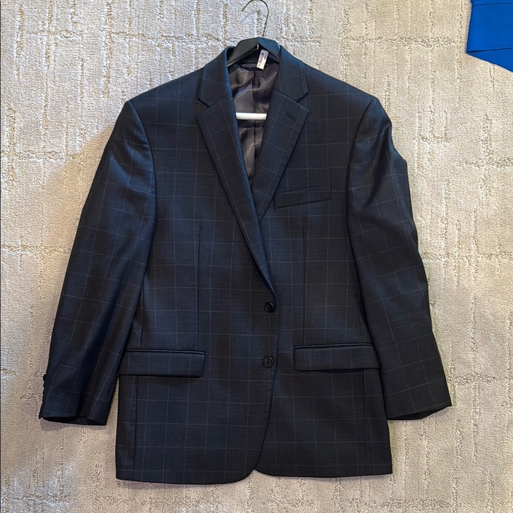 Men's Charcoal Checkered Blazer